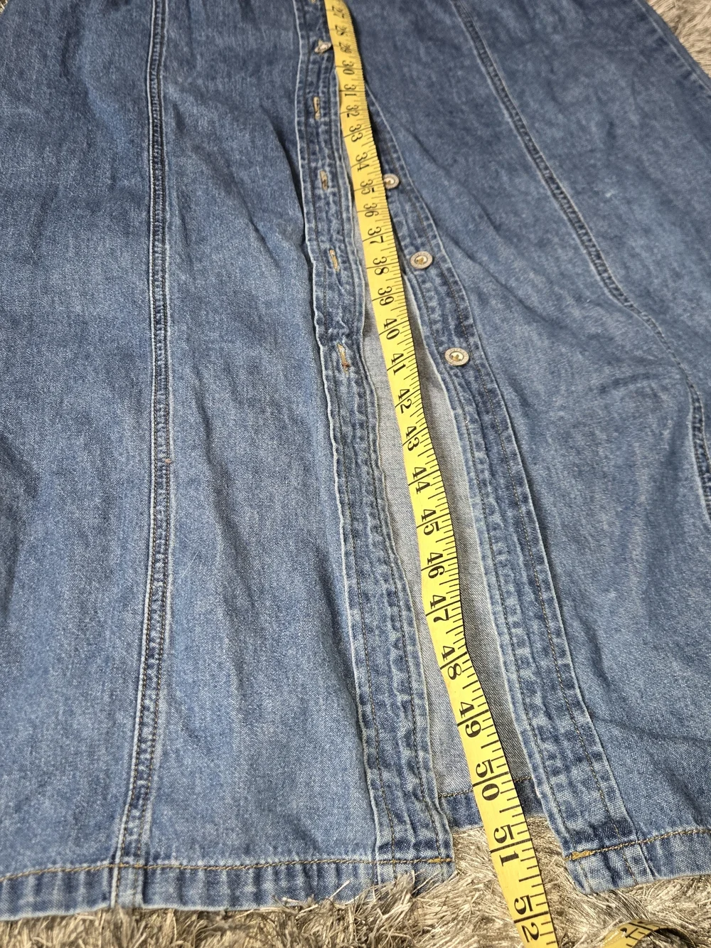 90s Old Navy Denim Button-Front Maxi Dress - Blue - Picture 5 of 7